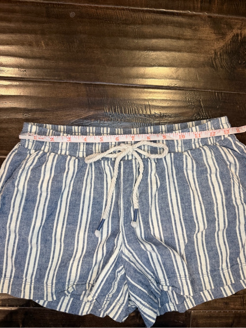 Natural Reflections Striped Drawstring Shorts (Linen & Cotton) Xsmall - Picture 4 of 11